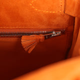 Vintage Hermes Kelly Sellier 28 Orange Doblis Palladium Hardware - Thumbnail View 9