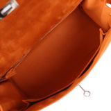 Vintage Hermes Kelly Sellier 28 Orange Doblis Palladium Hardware - Thumbnail View 8