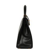 Vintage Hermes Kelly Retourne 32 Black Box Gold Hardware - Thumbnail View 3