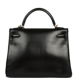 Vintage Hermes Kelly Retourne 32 Black Box Gold Hardware - Thumbnail View 4