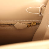 Vintage Hermes Kelly Sellier 28 Argile Box Calfskin Gold Hardware - Thumbnail View 9