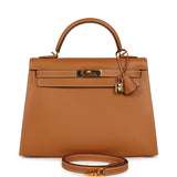 Vintage Hermes Kelly Sellier 32 Naturel Sable Chamonix Gold Hardware - Thumbnail View 1
