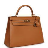 Vintage Hermes Kelly Sellier 32 Naturel Sable Chamonix Gold Hardware - Thumbnail View 2