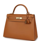 Vintage Hermes Kelly Sellier 32 Naturel Sable Chamonix Gold Hardware - Thumbnail View 5