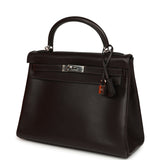 Vintage Hermes Kelly Retourne 32 Ebene Evergrain Palladium Hardware - Thumbnail View 5