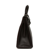 Vintage Hermes Kelly Retourne 32 Ebene Evergrain Palladium Hardware - Thumbnail View 3
