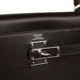 Vintage Hermes Kelly Retourne 32 Ebene Evergrain Palladium Hardware - Thumbnail View 7
