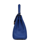Pre-owned Hermes Kelly Retourne 25 Bleu Royal Swift Palladium Hardware - Thumbnail View 3