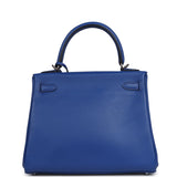 Pre-owned Hermes Kelly Retourne 25 Bleu Royal Swift Palladium Hardware - Thumbnail View 4