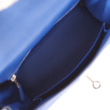 Pre-owned Hermes Kelly Retourne 25 Bleu Royal Swift Palladium Hardware - Thumbnail View 9