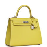 Hermes Kelly Sellier 25 Lime Epsom Palladium Hardware - Thumbnail View 2