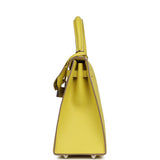 Hermes Kelly Sellier 25 Lime Epsom Palladium Hardware - Thumbnail View 4