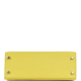 Hermes Kelly Sellier 25 Lime Epsom Palladium Hardware - Thumbnail View 6