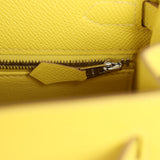 Hermes Kelly Sellier 25 Lime Epsom Palladium Hardware - Thumbnail View 8
