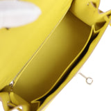 Hermes Kelly Sellier 25 Lime Epsom Palladium Hardware - Thumbnail View 9