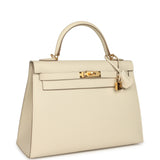 Hermes Kelly Sellier 32 Craie Epsom Gold Hardware - Thumbnail View 2