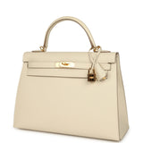 Hermes Kelly Sellier 32 Craie Epsom Gold Hardware - Thumbnail View 5