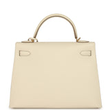 Hermes Kelly Sellier 32 Craie Epsom Gold Hardware - Thumbnail View 4