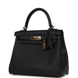 Pre-owned Hermes Kelly Retourne 25 Black Togo Gold Hardware - Thumbnail View 5