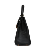 Pre-owned Hermes Kelly Retourne 25 Black Togo Gold Hardware - Thumbnail View 3