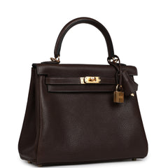Hermes Kelly Retourne 25 Ebene Barenia Faubourg Gold Hardware