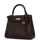 Hermes Kelly Retourne 25 Ebene Barenia Faubourg Gold Hardware - Thumbnail View 5