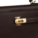 Hermes Kelly Retourne 25 Ebene Barenia Faubourg Gold Hardware - Thumbnail View 7