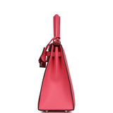 Hermes Kelly Sellier 25 Rose Azalee Epsom Palladium Hardware - Thumbnail View 3