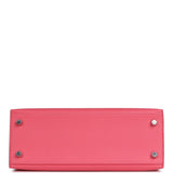 Hermes Kelly Sellier 25 Rose Azalee Epsom Palladium Hardware - Thumbnail View 6