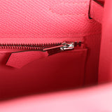 Hermes Kelly Sellier 25 Rose Azalee Epsom Palladium Hardware - Thumbnail View 8