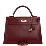 Vintage Hermes Kelly Sellier 32 Rouge H Courcheval Gold Hardware - Thumbnail View 1