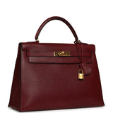 Vintage Hermes Kelly Sellier 32 Rouge H Courcheval Gold Hardware - Thumbnail View 2