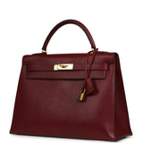Vintage Hermes Kelly Sellier 32 Rouge H Courcheval Gold Hardware - Thumbnail View 5