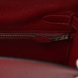 Vintage Hermes Kelly Sellier 32 Rouge H Courcheval Gold Hardware - Thumbnail View 9