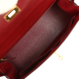 Vintage Hermes Kelly Sellier 32 Rouge H Courcheval Gold Hardware - Thumbnail View 8