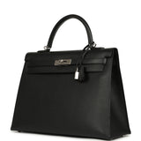 Pre-owned Hermes Kelly Sellier 35 Black Epsom Palladium Hardware - Thumbnail View 5