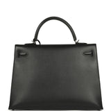 Pre-owned Hermes Kelly Sellier 35 Black Epsom Palladium Hardware - Thumbnail View 4