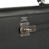 Pre-owned Hermes Kelly Sellier 35 Black Epsom Palladium Hardware - Thumbnail View 7