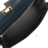 Vintage Hermes Kelly Sellier 32 Bleu Indigo Box Gold Hardware - Thumbnail View 9