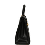 Vintage Hermes Kelly Retourne 28 Black Box Gold Hardware - Thumbnail View 3