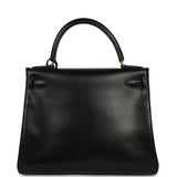 Vintage Hermes Kelly Retourne 28 Black Box Gold Hardware - Thumbnail View 4