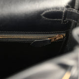 Vintage Hermes Kelly Retourne 28 Black Box Gold Hardware - Thumbnail View 9