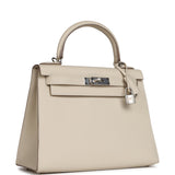 Hermes Kelly Sellier 28 Craie Epsom Palladium Hardware - Thumbnail View 2