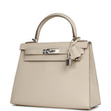 Hermes Kelly Sellier 28 Craie Epsom Palladium Hardware - Thumbnail View 5