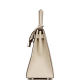 Hermes Kelly Sellier 28 Craie Epsom Palladium Hardware - Thumbnail View 3