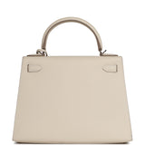 Hermes Kelly Sellier 28 Craie Epsom Palladium Hardware - Thumbnail View 4