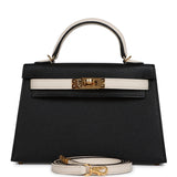 Hermes Special Order (HSS) Kelly Sellier 20 Black, Nata Chevre Mysore Gold Hardware - Thumbnail View 1