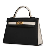 Hermes Special Order (HSS) Kelly Sellier 20 Black, Nata Chevre Mysore Gold Hardware - Thumbnail View 5