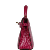 Pre-owned Hermes Kelly Sellier 20 Rose Scheherazade Shiny Alligator Gold Hardware - Thumbnail View 4