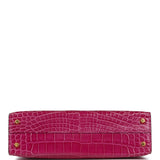 Pre-owned Hermes Kelly Sellier 20 Rose Scheherazade Shiny Alligator Gold Hardware - Thumbnail View 6
